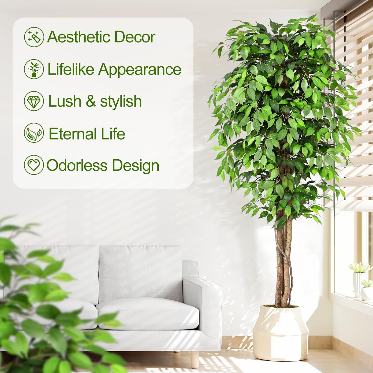 Lifelike Artificial Ficus Tree - đánh giá và giá Monstera Adansonii