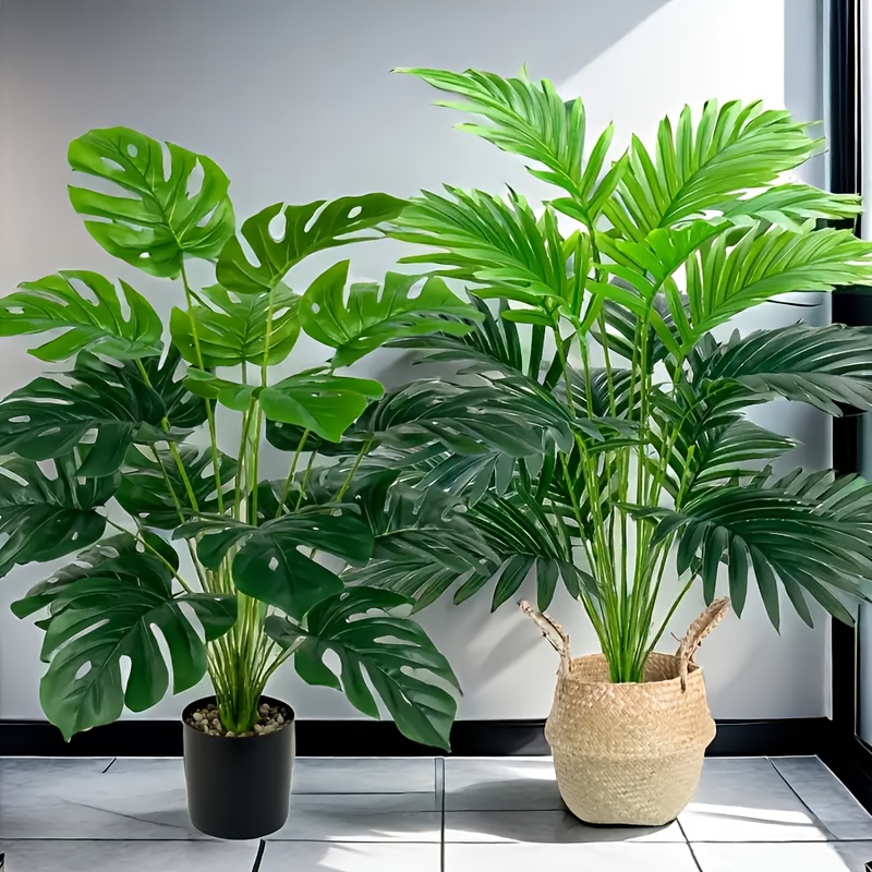 2pcs Green 24Leaves Artificial - đánh giá và giá Monstera Adansonii