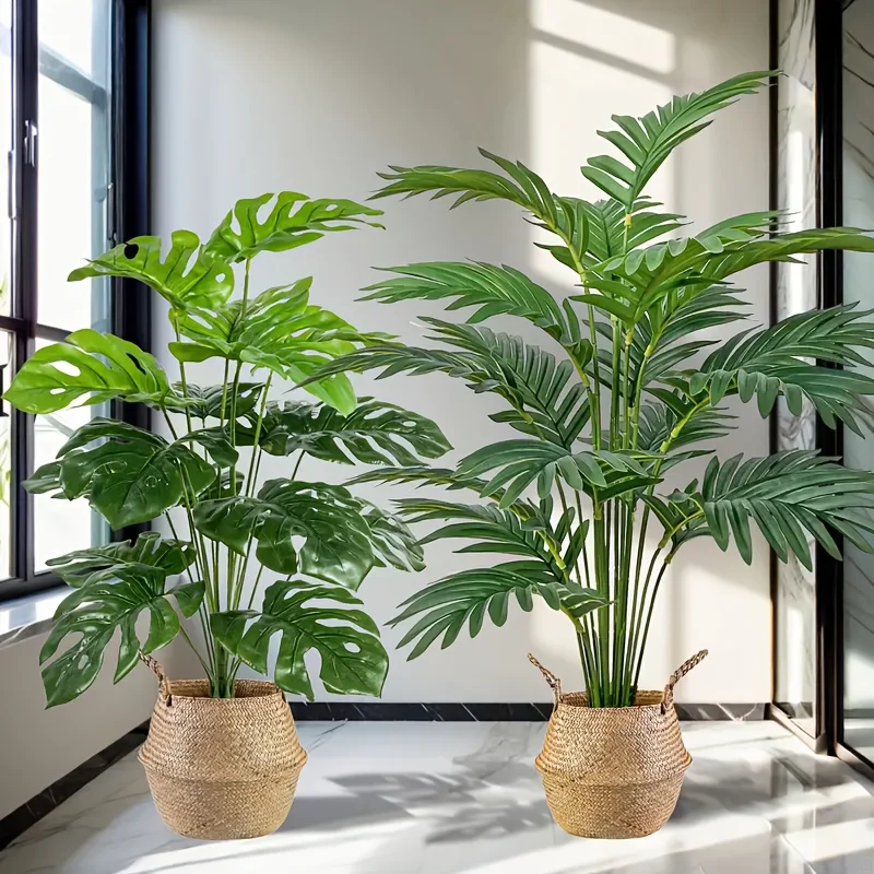 2pcs Green 24Leaves Artificial - đánh giá và giá Monstera Adansonii