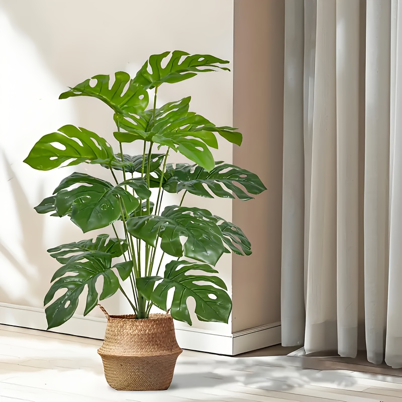 2pcs Green 24Leaves Artificial - đánh giá và giá Monstera Adansonii