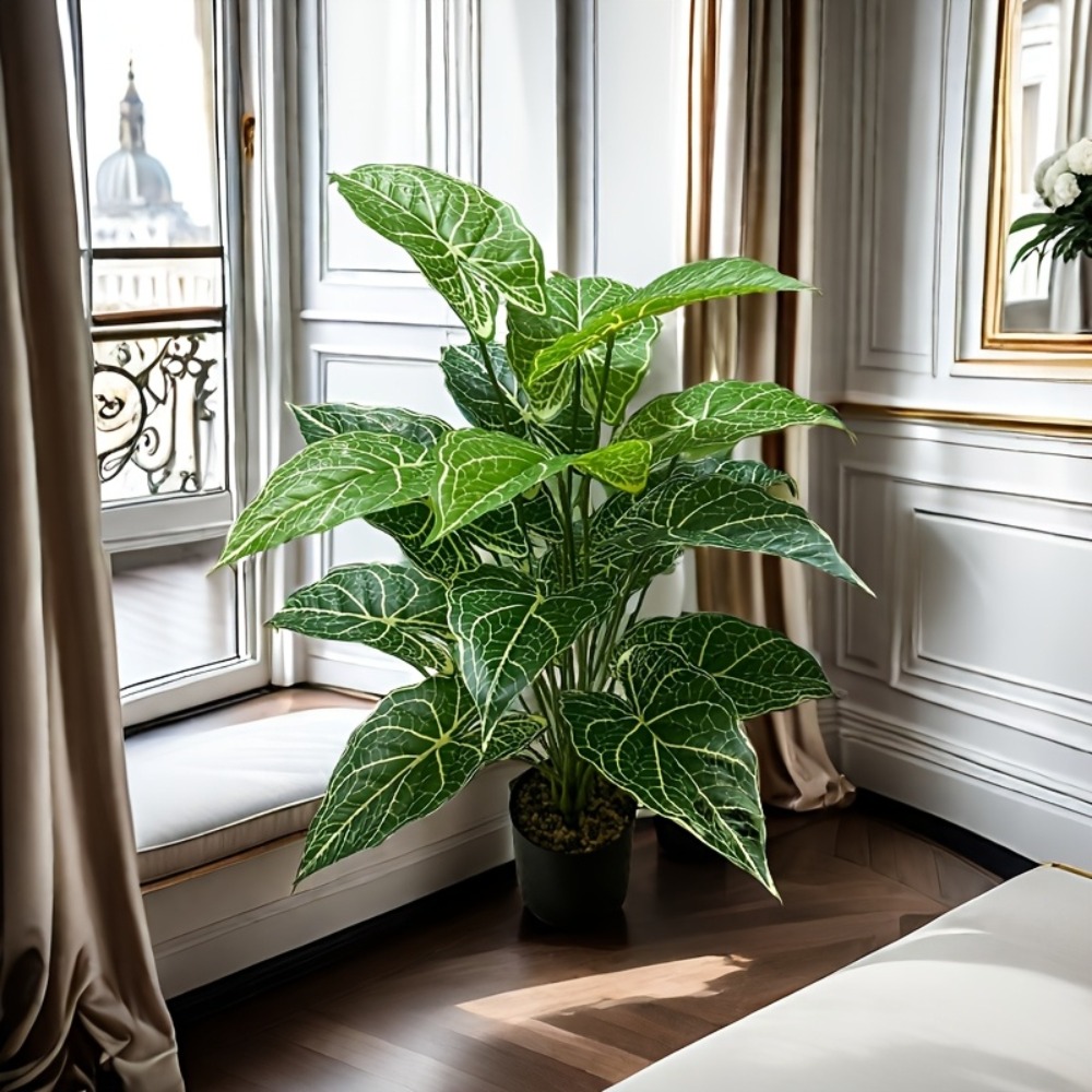 1PC 24 Leaves Artificial Green - đánh giá và giá Monstera Adansonii
